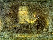  Jozef  Israels Interior of a Hut oil painting